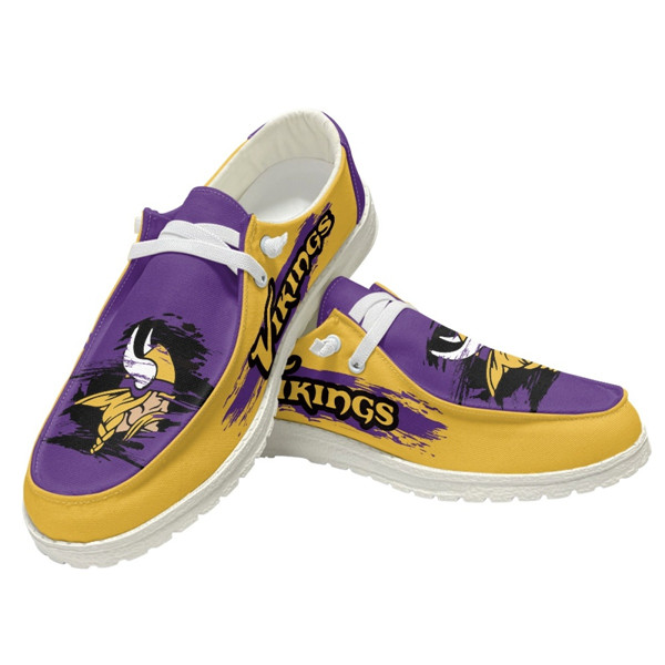 Women's Minnesota Vikings Loafers Lace Up Shoes 001 (Pls check description for details)
